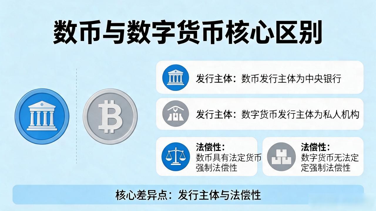数币和数字货币_央行数字货币和加密货币的区别 数字人民币与比特币的核心差异 普通人如何区分数字货币类型