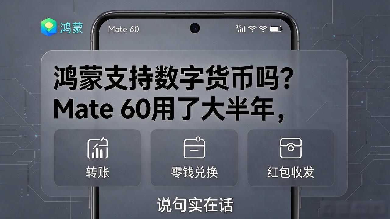 鸿蒙支持数字货币吗？Mate 60用了大半年，说句实在话