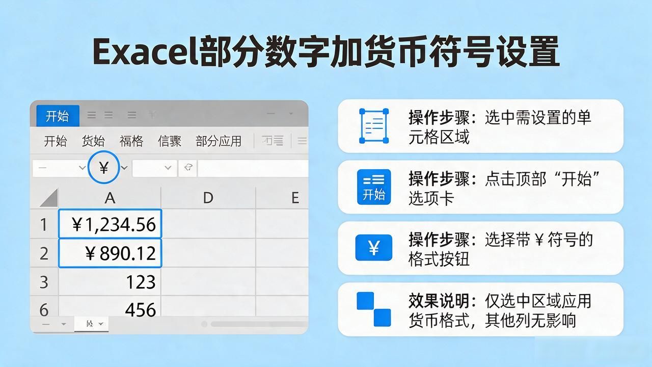 Excel条件格式金额显示_部分数字显示货币格式_表格部分货币格式