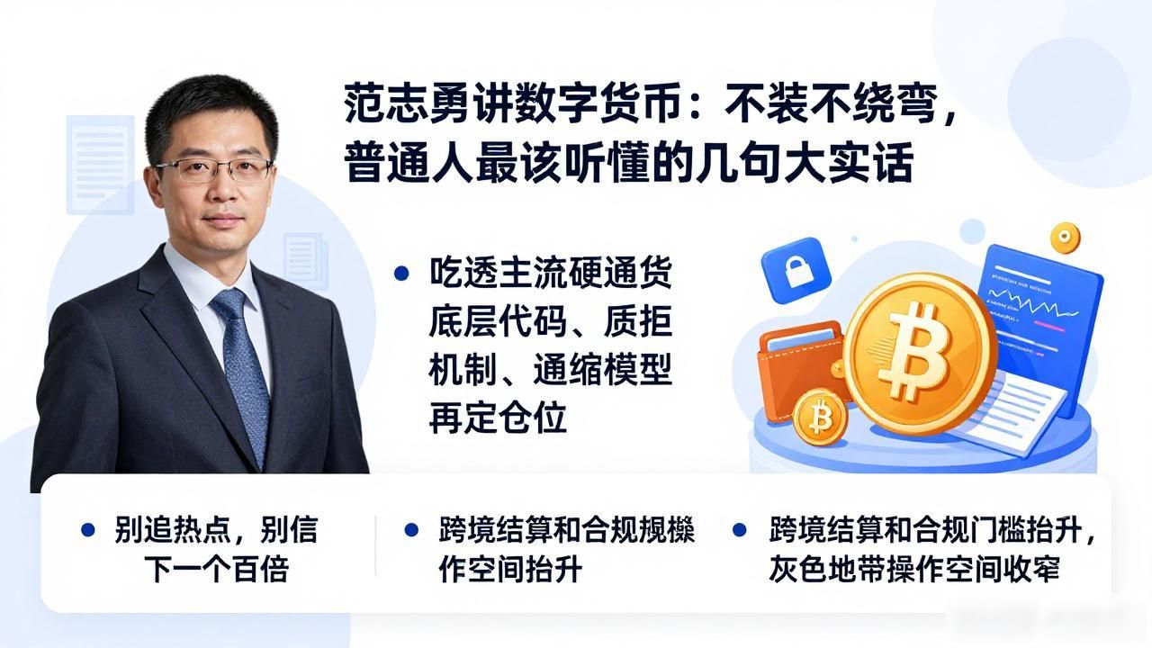 范志勇讲数字货币：不装不绕弯，普通人最该听懂的几句大实话