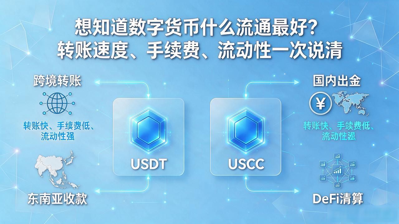 想知道数字货币什么流通最好？转账速度、手续费、流动性一次说清