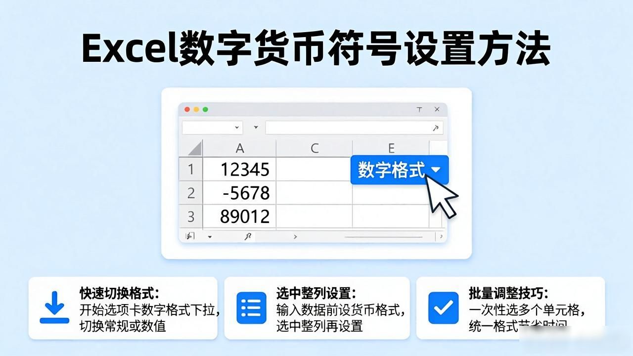 Excel数字不显示货币符号的设置方法