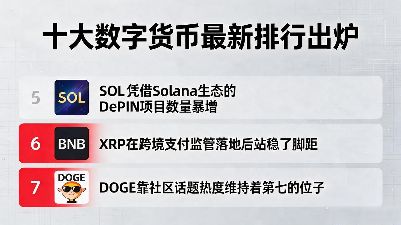 2026年加密货币市值排名变化_SOL与BNB市值逼近原因_十大数字货币最新排行