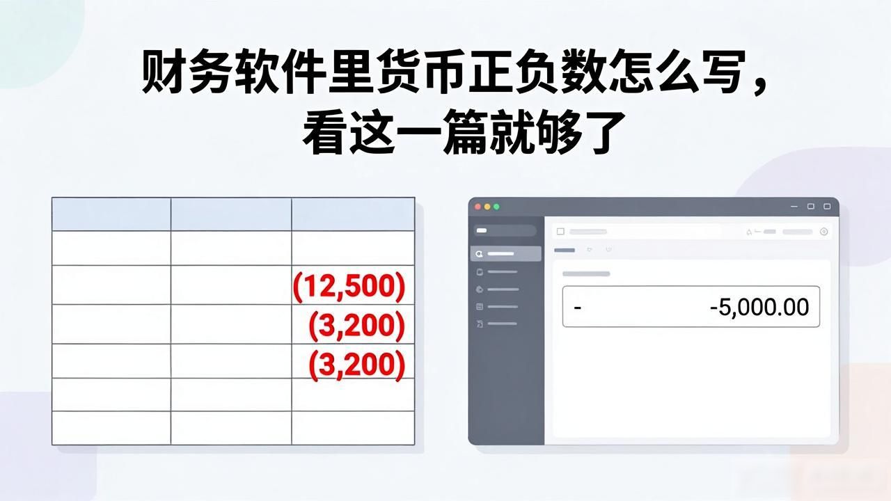 括号与负号使用场景_正负货币数字格式_财务报表负数显示方式