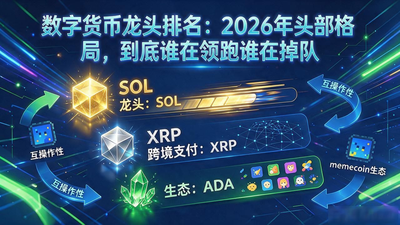 比特币以太坊SOL排名分析_数字货币龙头排名_2026年数字货币头部效应与市值分布