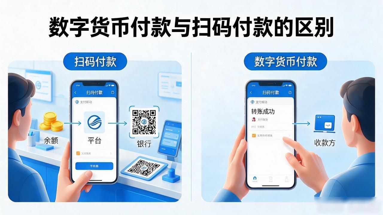 数字货币支付与扫码支付区别_数字货币付款什么意思_数字货币付款原理