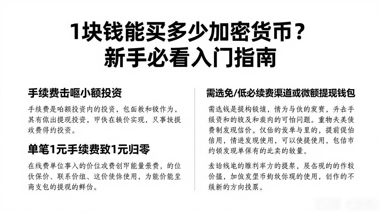 1块钱能买多少加密货币？新手必看入门指南