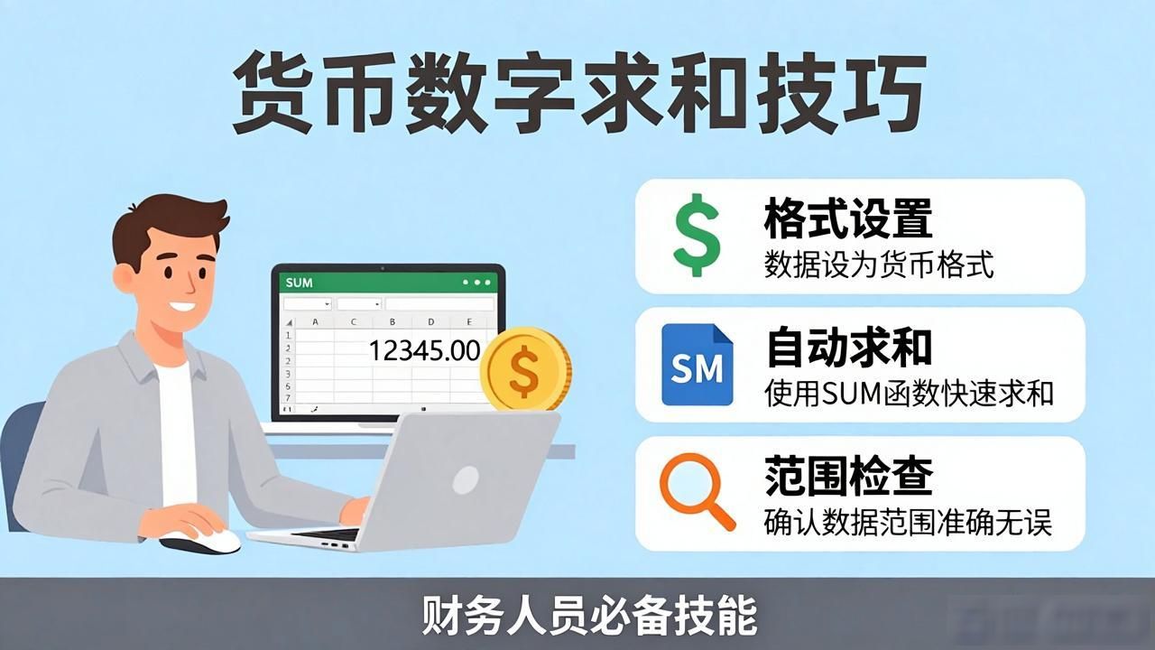 Excel货币求和函数_货币数据求和技巧_货币数字怎么求和
