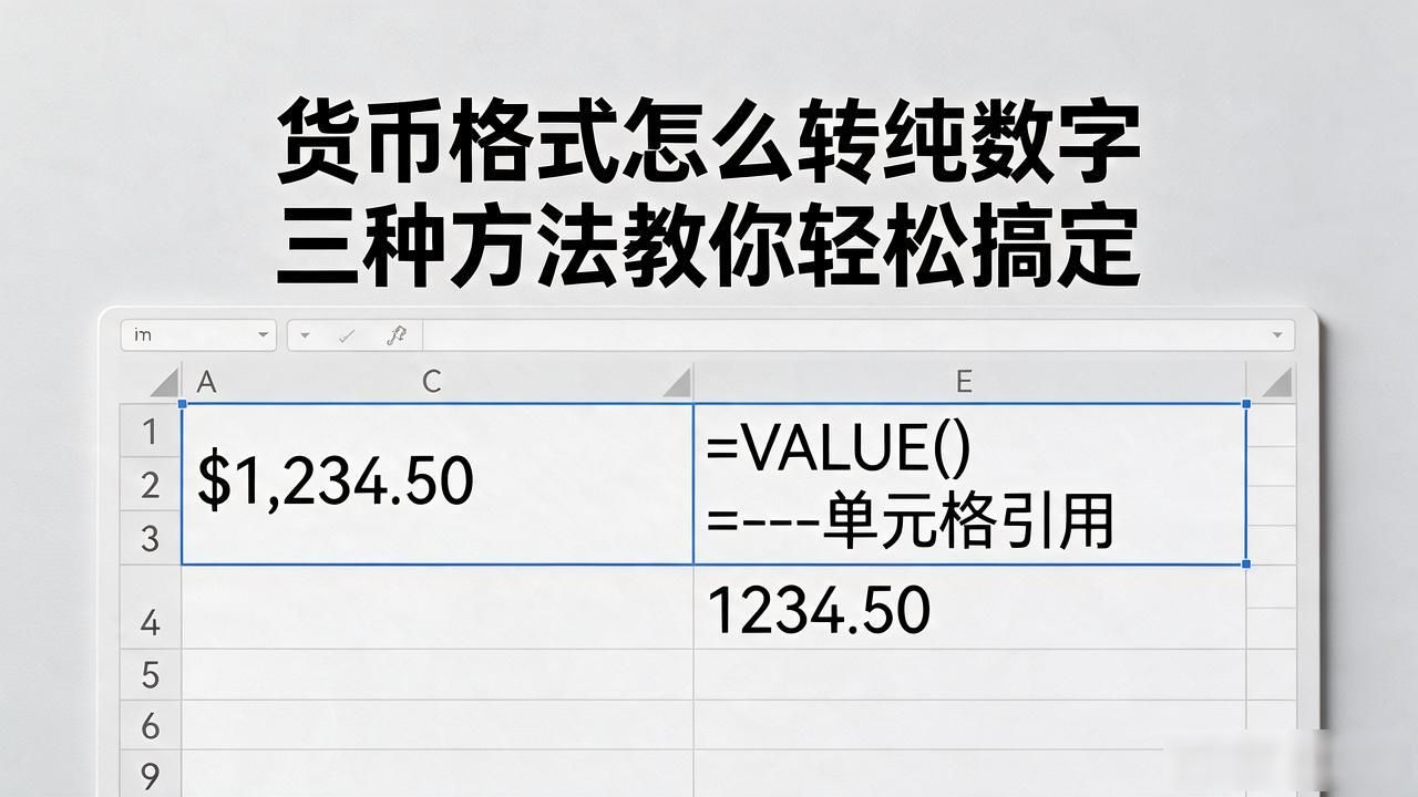 货币格式怎么转纯数字 三种方法教你轻松搞定