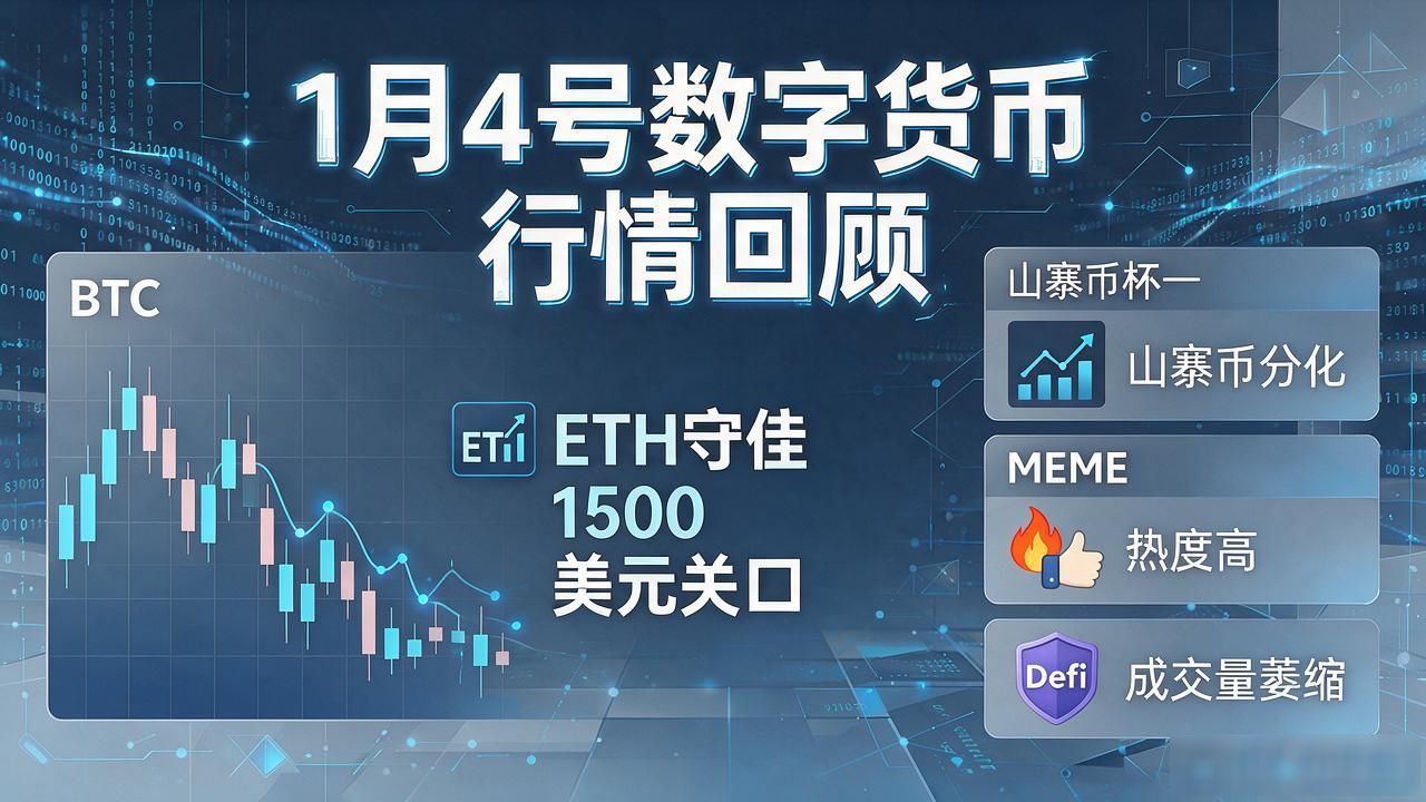 1月4号数字货币_2024年1月4日数字货币市场观望氛围_1月4日比特币窄幅震荡走势分析